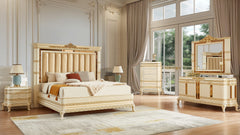 Majesty Ivory/Gold Nightstand / HD-1882 - Ornate Home
