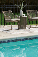 Majors Beach Beige Chairs w/CUSH/Table Set (Set of 3) - Ornate Home