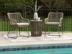 Majors Beach Beige Chairs w/CUSH/Table Set (Set of 3) - Ornate Home
