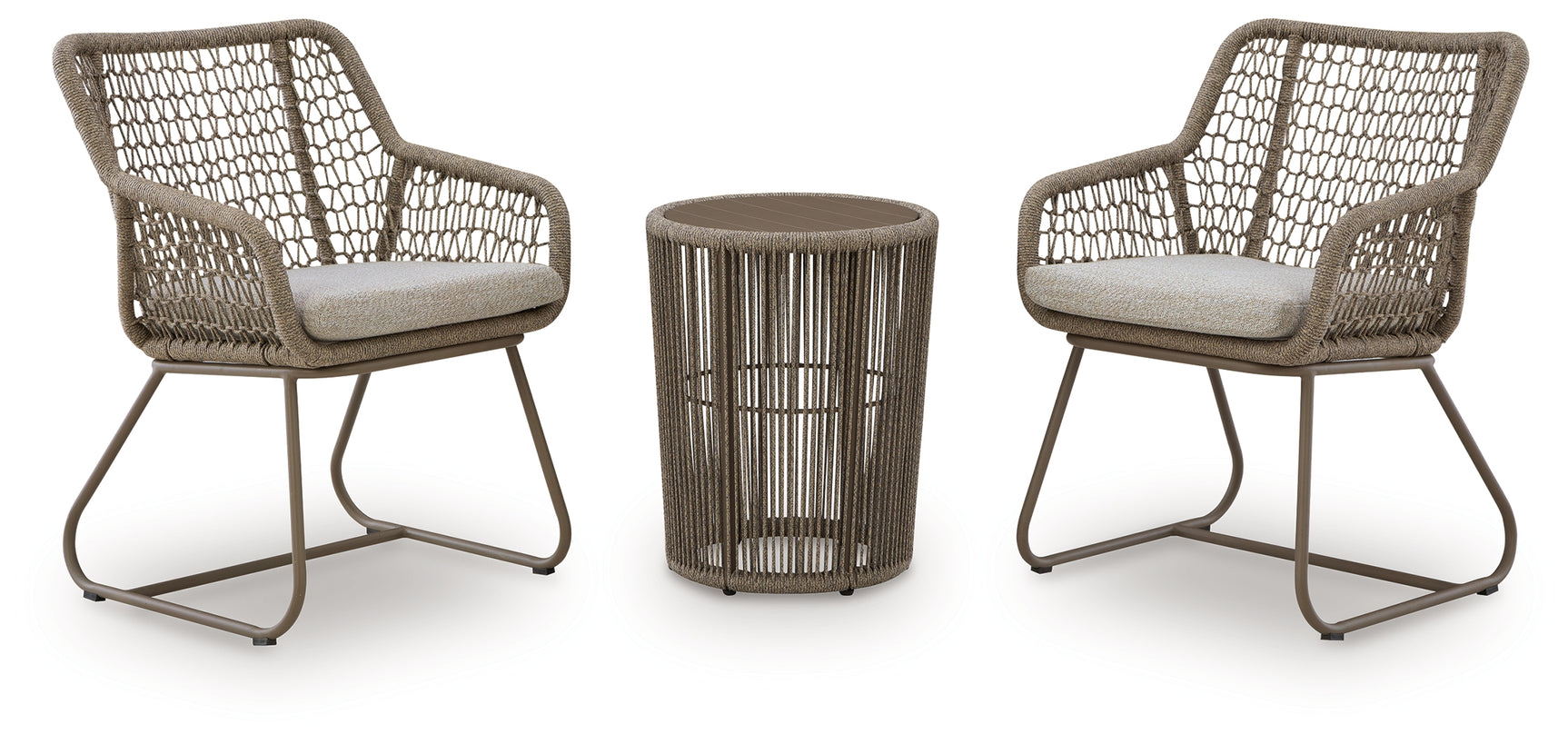 Majors Beach Beige Chairs w/CUSH/Table Set (Set of 3) - Ornate Home