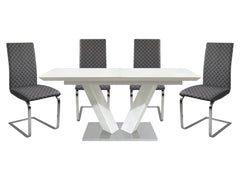 Makah Dark Brown 5-piece Dinig Table Set - Ornate Home