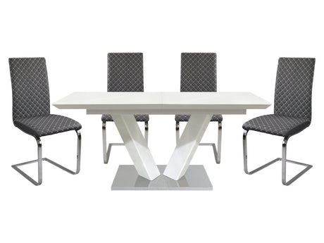 Makah Dark Brown 5-piece Dinig Table Set - Ornate Home