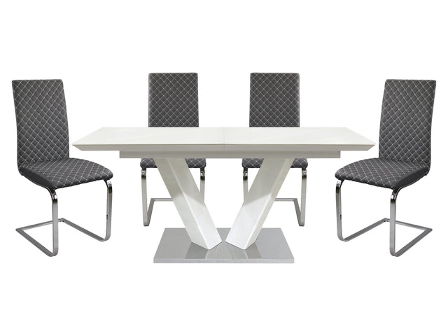 Makah Dark Brown 5-piece Dinig Table Set - Ornate Home