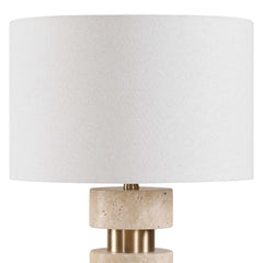 Makani Gold/White Travertine Table Lamp - Ornate Home