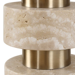Makani Gold/White Travertine Table Lamp - Ornate Home