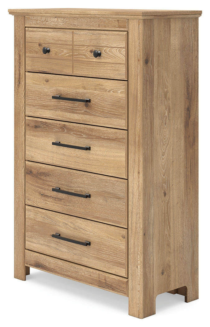 Makidern Tan Five Drawer Chest (Online Special Price) - Ornate Home