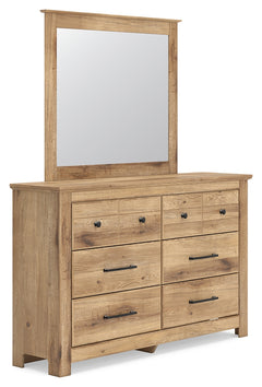Makidern Tan Full Panel Storage Bed, Dresser and Mirror - Ornate Home