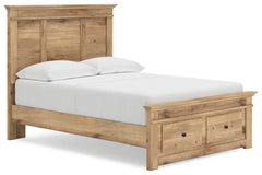 Makidern Tan Full Panel Storage Bed, Dresser and Mirror - Ornate Home