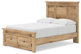 Makidern Tan Full Panel Storage Bed, Dresser and Mirror - Ornate Home