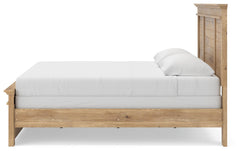 Makidern Tan King Panel Bed, Dresser, Mirror and 2 Nightstands - Ornate Home