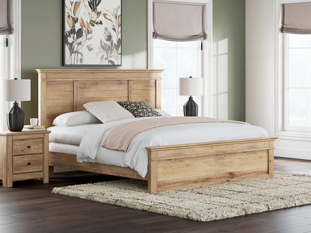 Makidern Tan King Panel Bed - Ornate Home