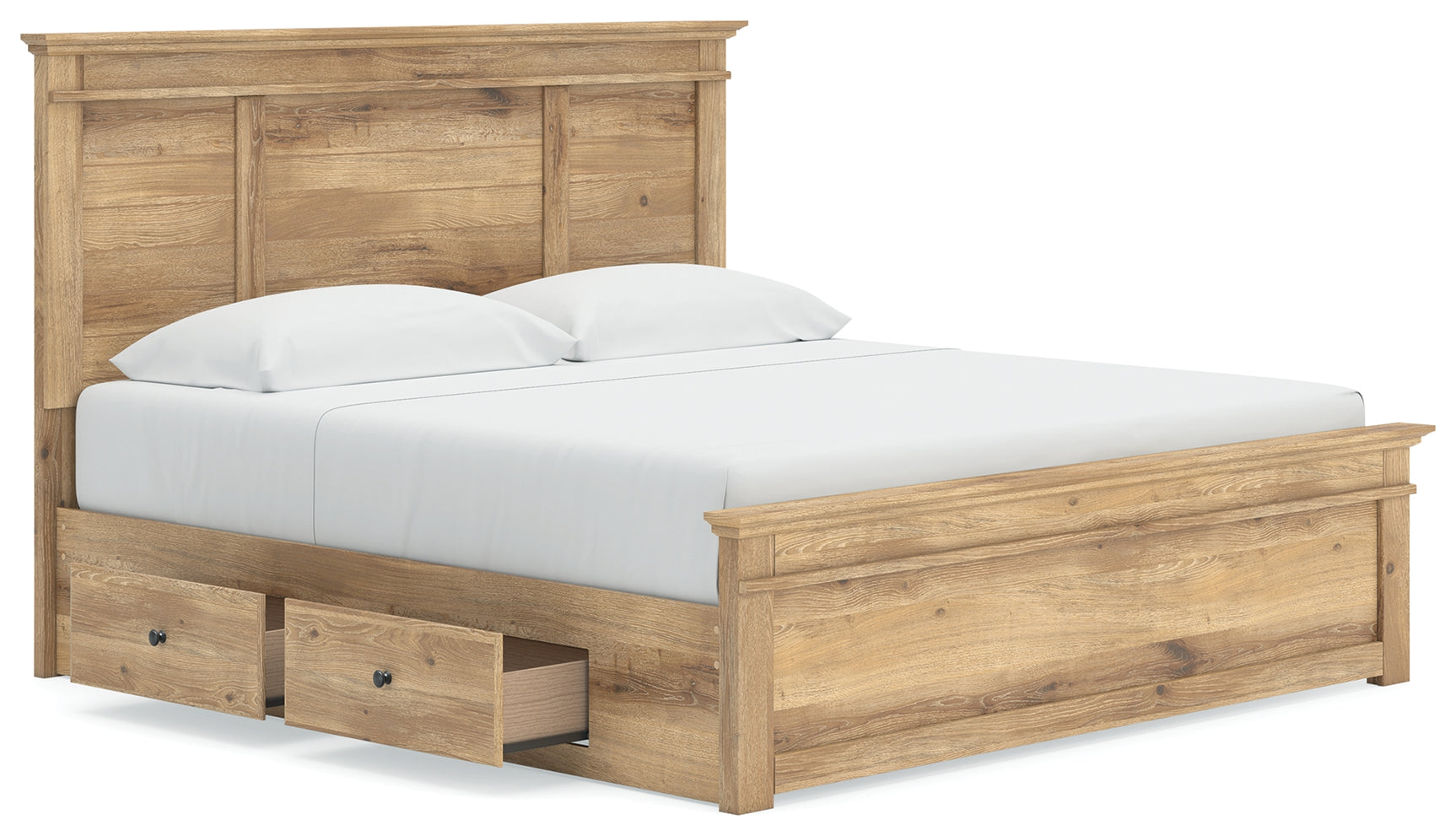 Makidern Tan King Panel Storage Bed - Ornate Home