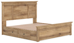 Makidern Tan King Panel Storage Bed - Ornate Home
