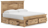 Makidern Tan King Panel Storage Bed - Ornate Home