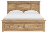 Makidern Tan King Panel Storage Bed - Ornate Home