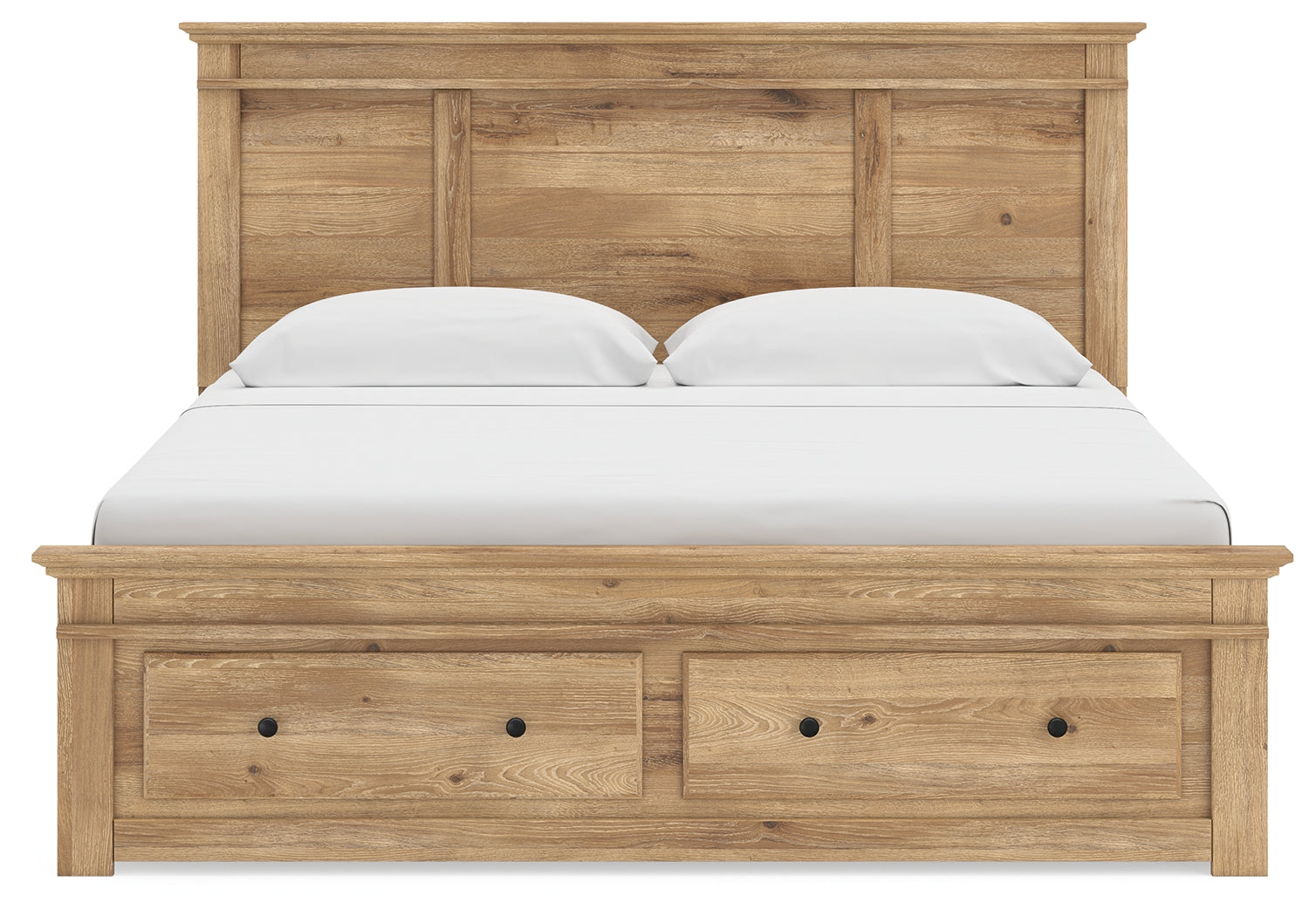 Makidern Tan King Panel Storage Bed - Ornate Home