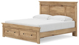 Makidern Tan King Panel Storage Bed - Ornate Home