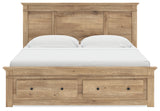 Makidern Tan King Panel Storage Bed - Ornate Home