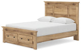 Makidern Tan Queen Panel Storage Bed, Dresser and Mirror (Online Special Price) - Ornate Home
