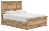 Makidern Tan Queen Panel Storage Bed (Online Special Price) - Ornate Home