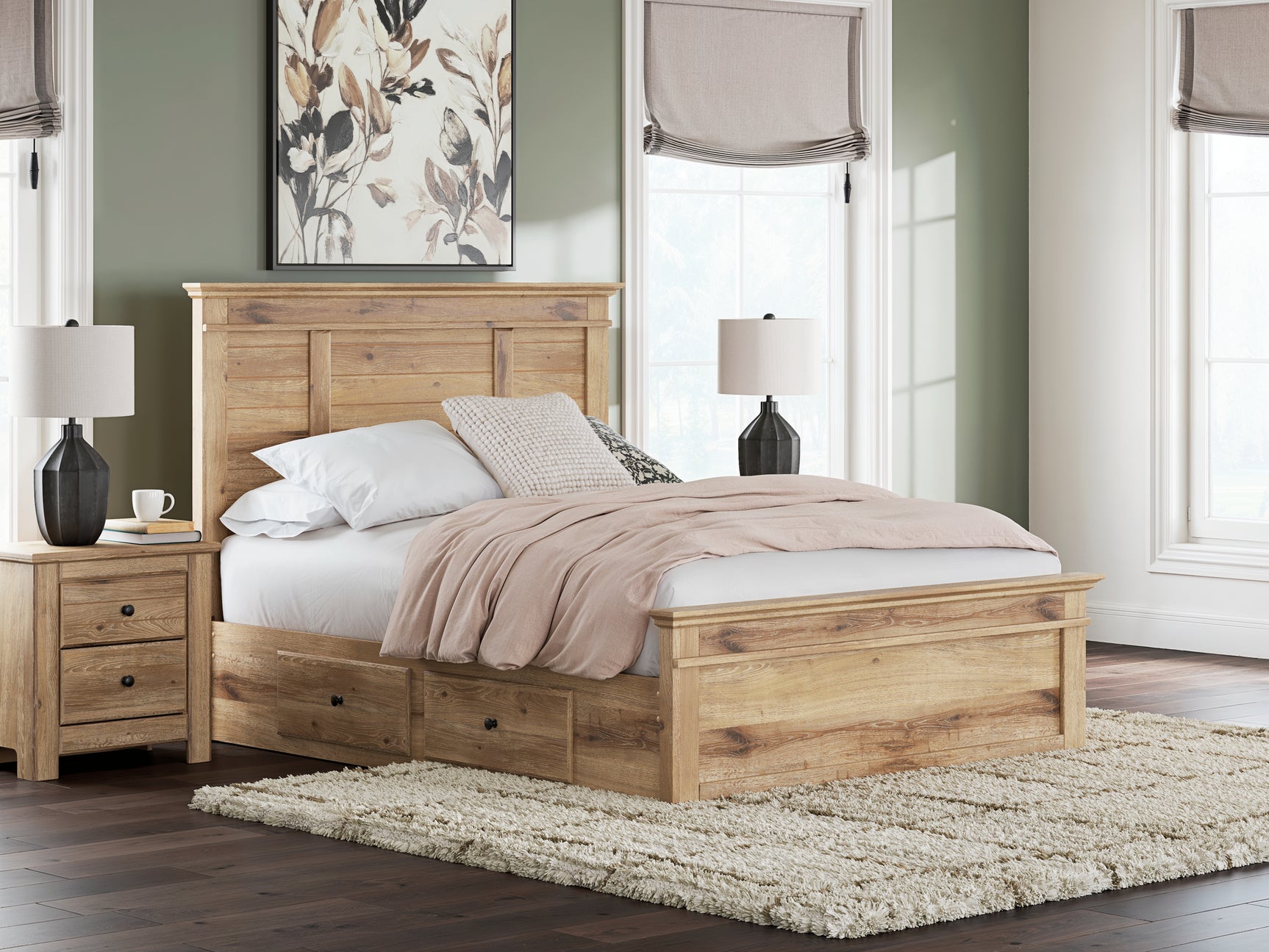 Makidern Tan Queen Panel Storage Bed - Ornate Home