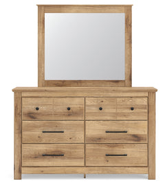 Makidern Tan Twin Panel Bed, Dresser and Mirror - Ornate Home