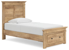 Makidern Tan Twin Panel Storage Bed, Dresser and Mirror - Ornate Home