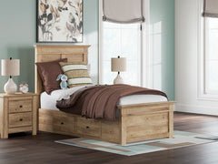 Makidern Tan Twin Panel Storage Bed - Ornate Home