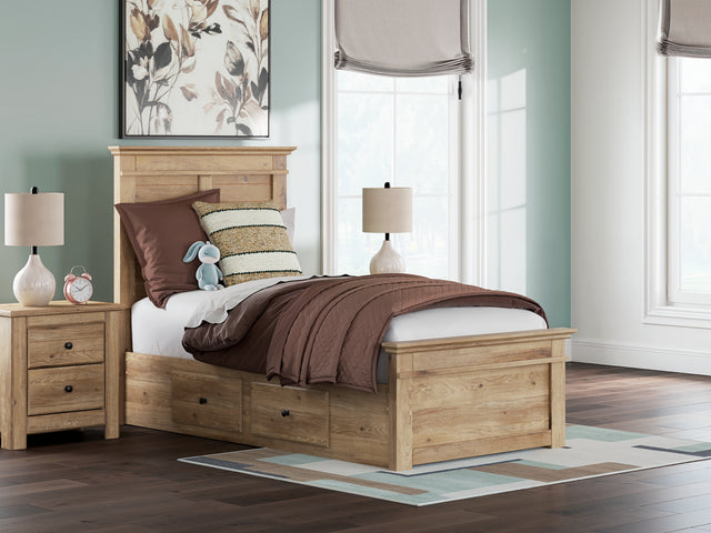 Makidern Tan Twin Panel Storage Bed - Ornate Home