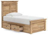 Makidern Tan Twin Panel Storage Bed - Ornate Home