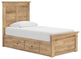 Makidern Tan Twin Panel Storage Bed - Ornate Home