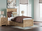 Makidern Tan Twin Panel Storage Bed - Ornate Home