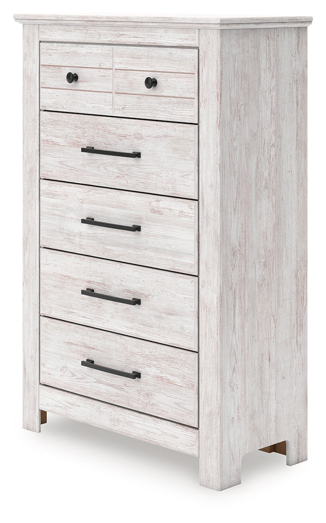 Makidern Whitewash Five Drawer Chest (Online Special Price) - Ornate Home
