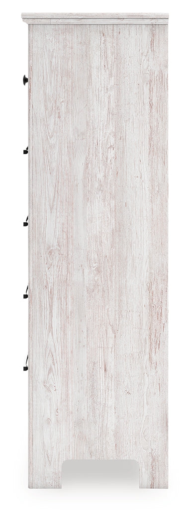 Makidern Whitewash Five Drawer Chest (Online Special Price) - Ornate Home