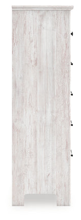 Makidern Whitewash Five Drawer Chest (Online Special Price) - Ornate Home
