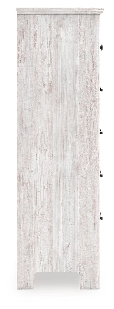 Makidern Whitewash Five Drawer Chest - Ornate Home