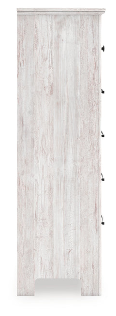 Makidern Whitewash Five Drawer Chest - Ornate Home