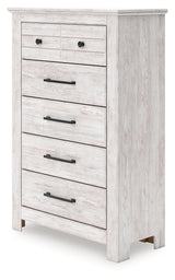 Makidern Whitewash Five Drawer Chest - Ornate Home
