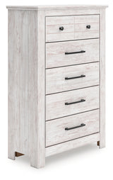 Makidern Whitewash Five Drawer Chest - Ornate Home
