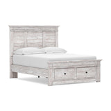 Makidern Whitewash Full Panel Storage Bed, Dresser and Mirror - Ornate Home