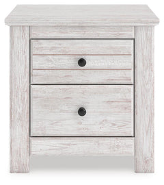 Makidern Whitewash King Panel Bed, Dresser and Nightstand - Ornate Home
