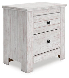 Makidern Whitewash King Panel Bed, Dresser and Nightstand - Ornate Home