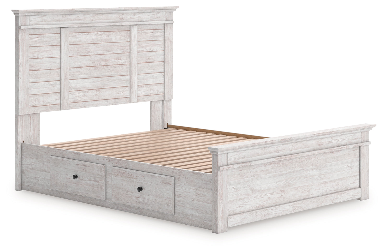 Makidern Whitewash Queen Panel 2 Storage Bed (Online Special Price) - Ornate Home