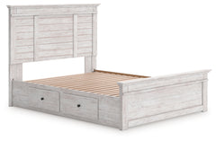 Makidern Whitewash Queen Panel 2 Storage Bed - Ornate Home