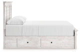 Makidern Whitewash Queen Panel 2 Storage Bed - Ornate Home