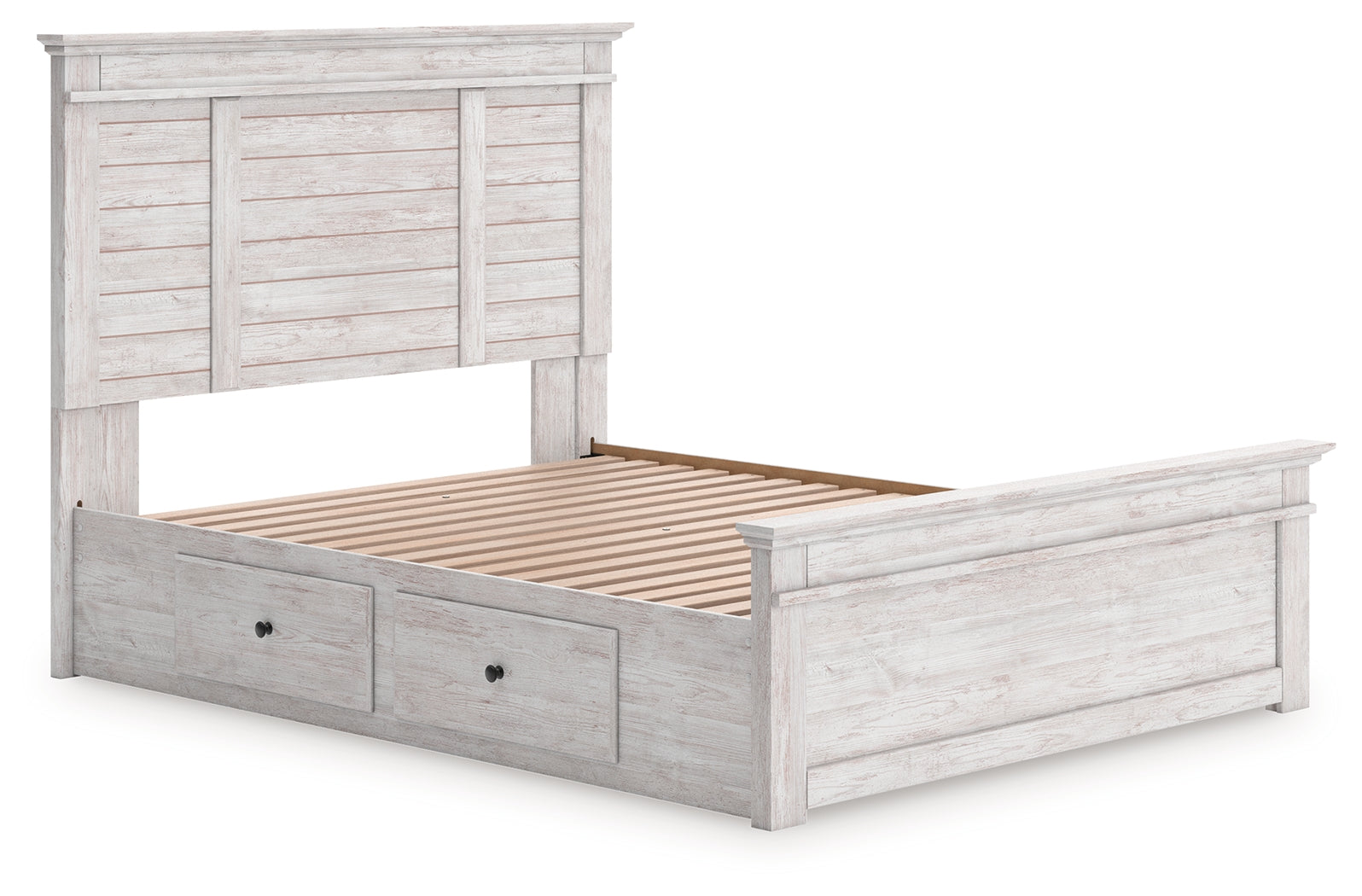 Makidern Whitewash Queen Panel 4 Storage Bed (Online Special Price) - Ornate Home
