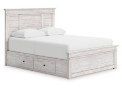 Makidern Whitewash Queen Panel 4 Storage Bed - Ornate Home