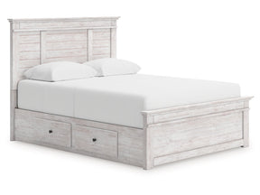 Makidern Whitewash Queen Panel 4 Storage Bed - Ornate Home