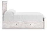 Makidern Whitewash Queen Panel 4 Storage Bed - Ornate Home