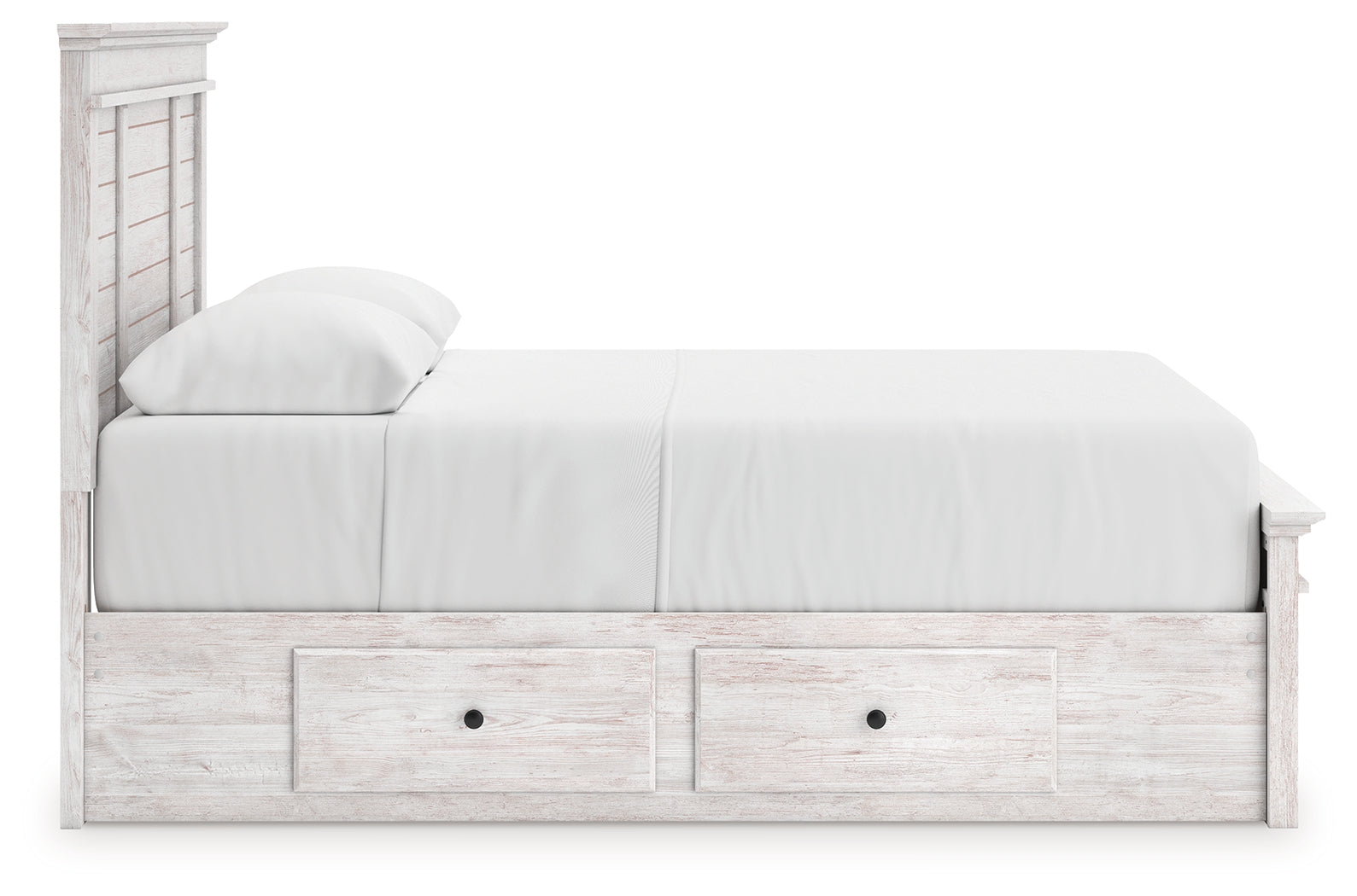 Makidern Whitewash Queen Panel 4 Storage Bed - Ornate Home